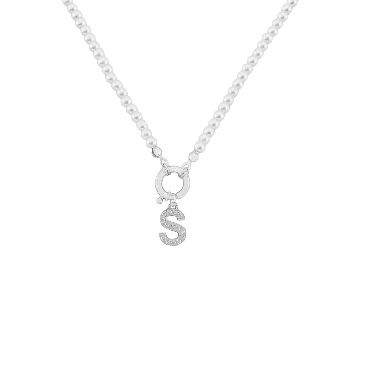 Kardelen Pearl Chain zirkonia Buchstaben Halskette - 925 SILBER Tiefpreis