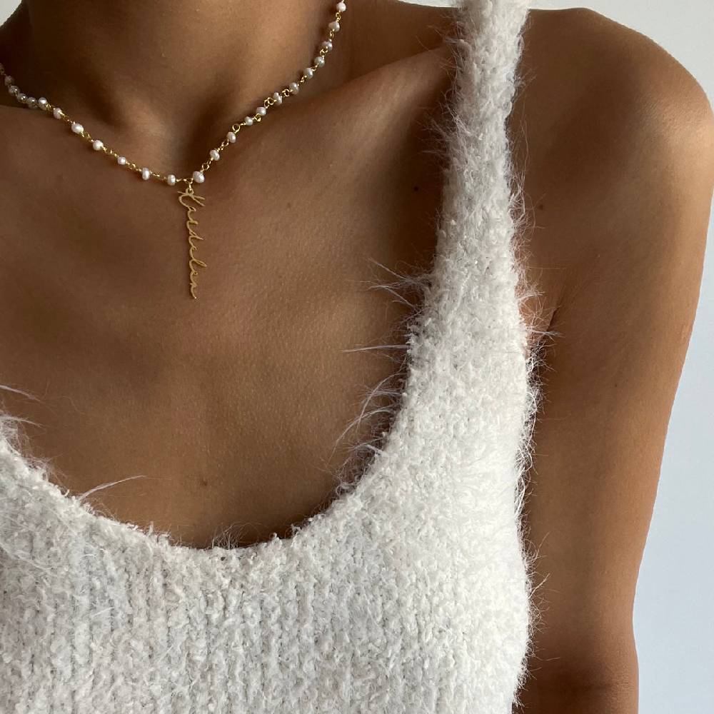 Kardelen Chain Design Pearl Halskette Basic Signature - 925 SILBER Letzte 2 Tage