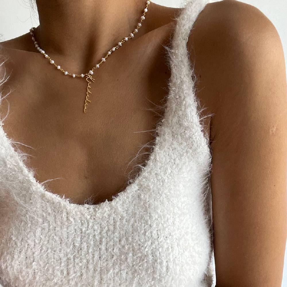 Kardelen Chain Design Pearl Halskette Basic Signature - 925 SILBER Letzte 2 Tage