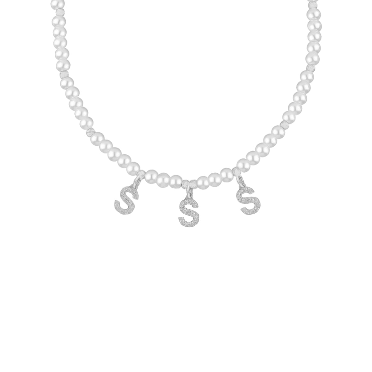 Kardelen Pearl Vibes Zirkonia Buchstaben Namenskette - 925 SILBER Letzter Tag