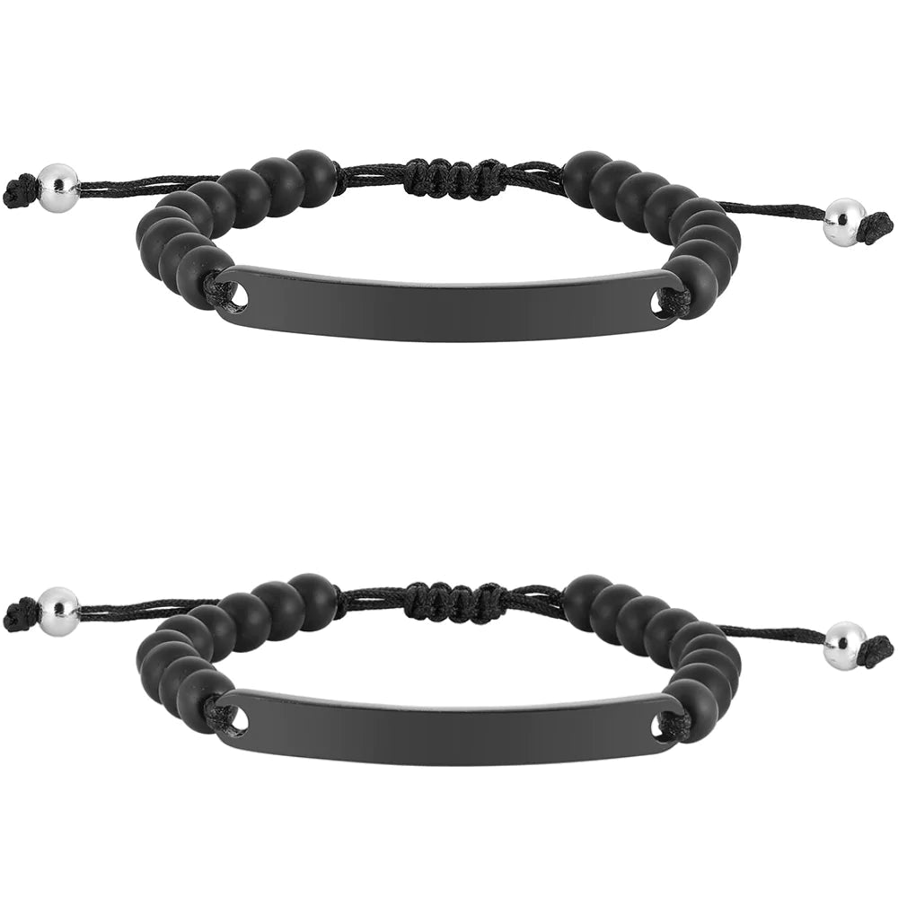 Kardelen ID-Partnerarmband mit Gravur - Pearl Black Discount Store für neue Produkte