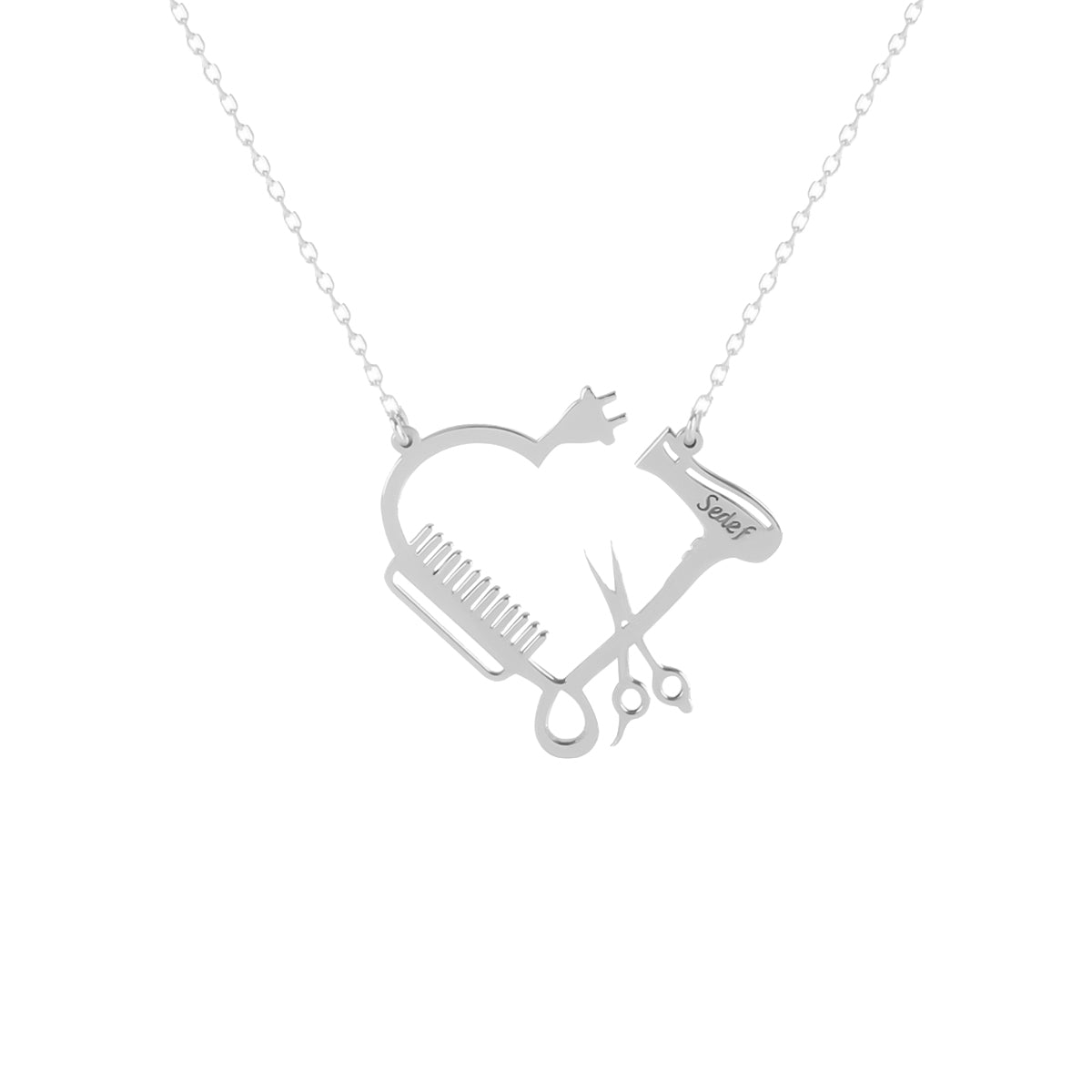 Kardelen Friseur Kette Gravur - 925 SILBER Super Rabatt