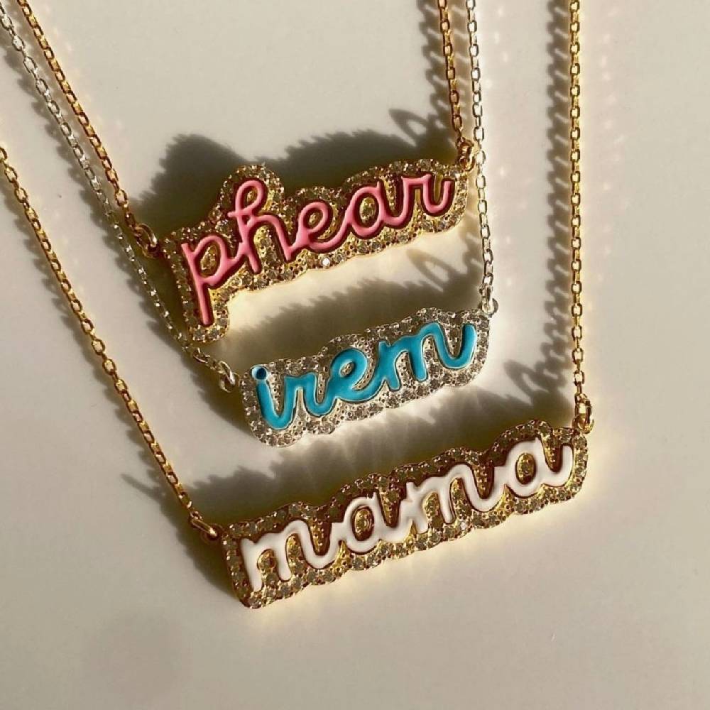 Kardelen Colorfull Precious Name Necklace - 925 SILBER Verkauf
