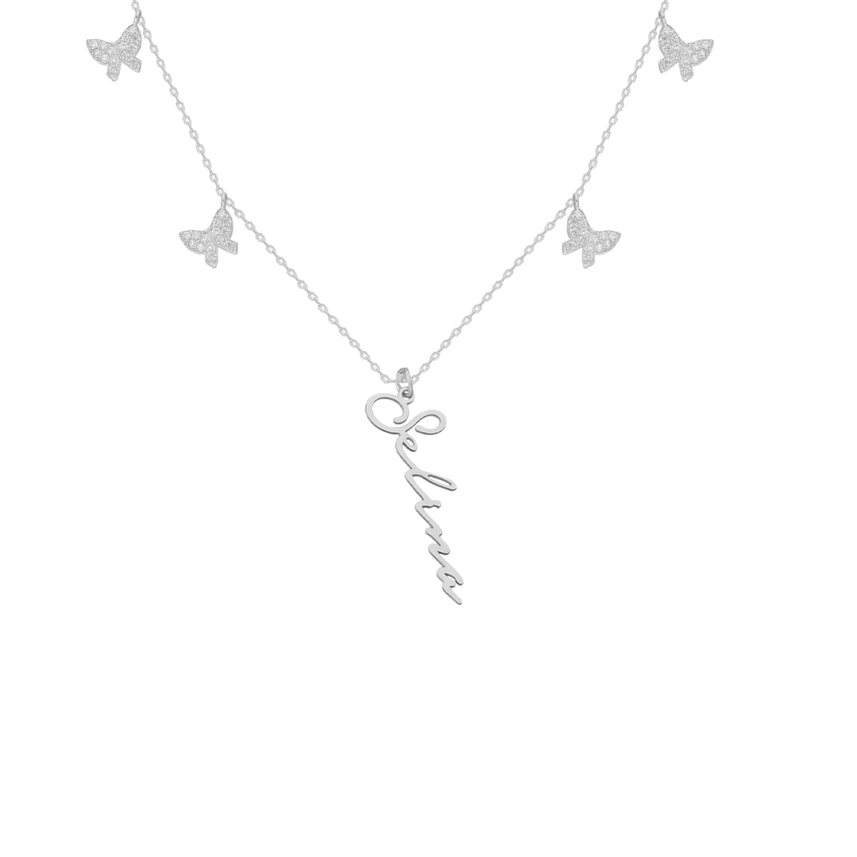 Kardelen Butterfly x Signatur Kette - 925 SILBER Preisnachlass