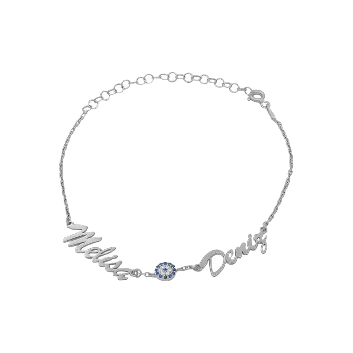 Kardelen 2er Namensarmband - Variante Nazar - 925 SILBER Osterangebot
