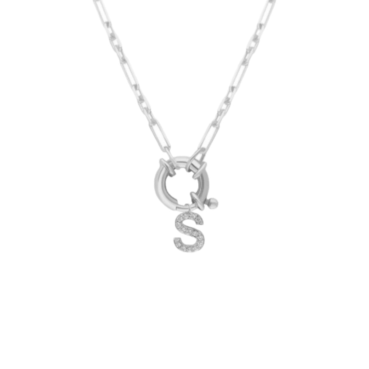 Kardelen Chain Zirkonia Buchstaben Halskette - 925 SILBER Valentinstagsangebot