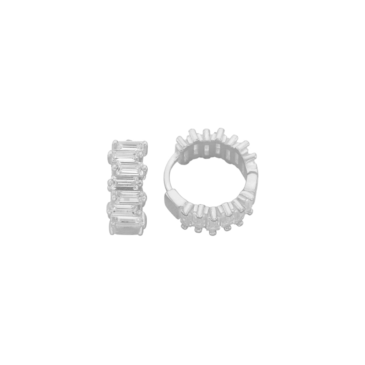 Kardelen Baguette Round Ohrring - 925 SILBER Top Angebot