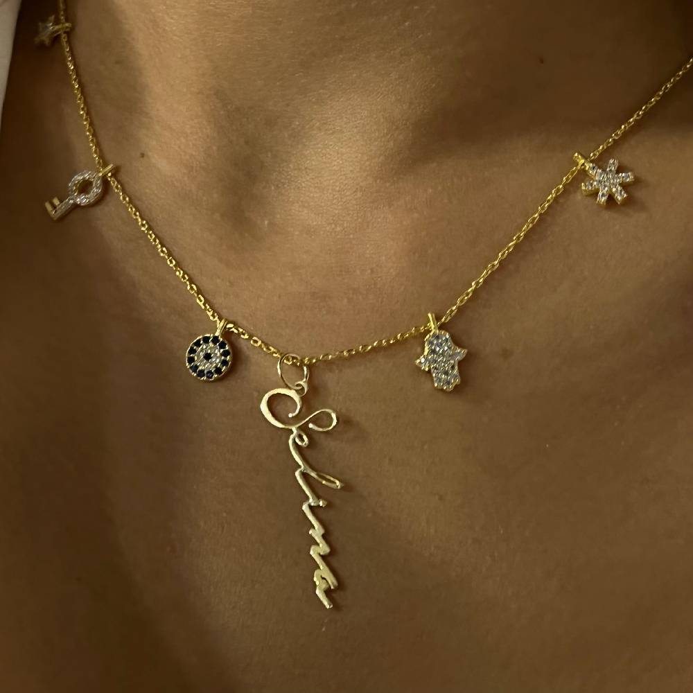 Kardelen Charm Signatur Halskette - 925 SILBER Online Outlet