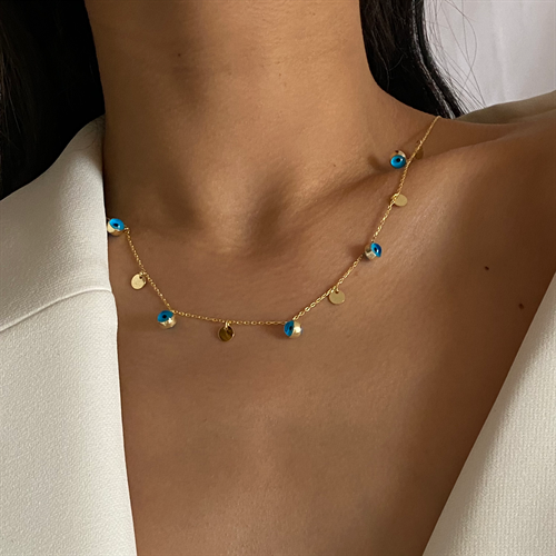 Kardelen Nazar Plättchen Kette - 925 SILBER Wochenangebot
