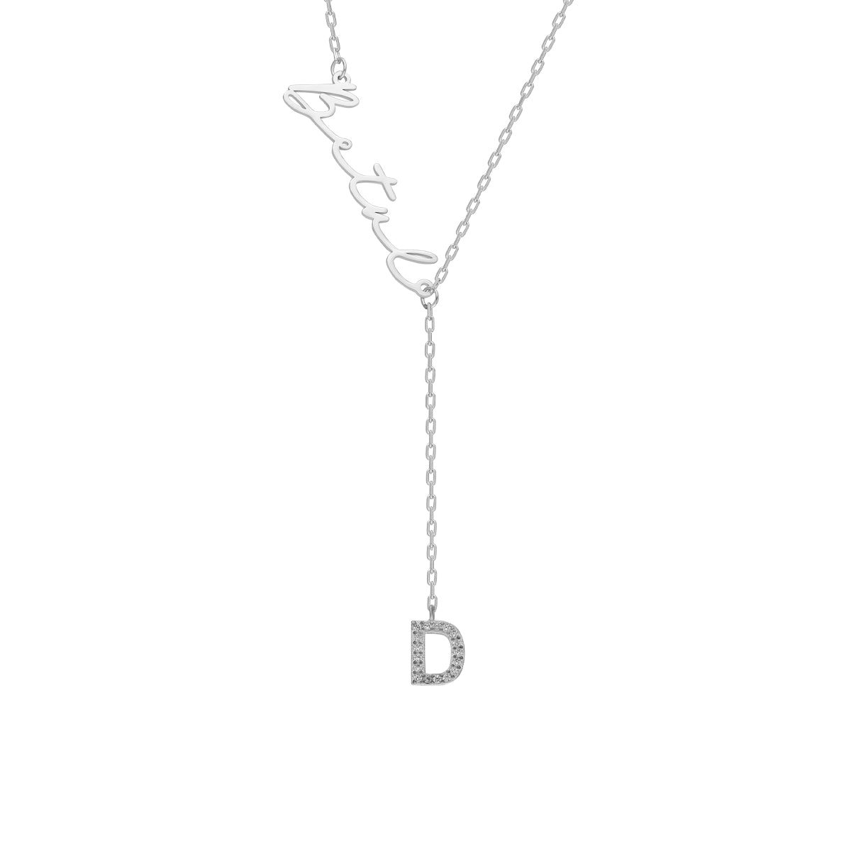 Kardelen Namenskette Y mit Zirkonia Buchstabe - 925 SILBER Begrenzt auf 3 Tage