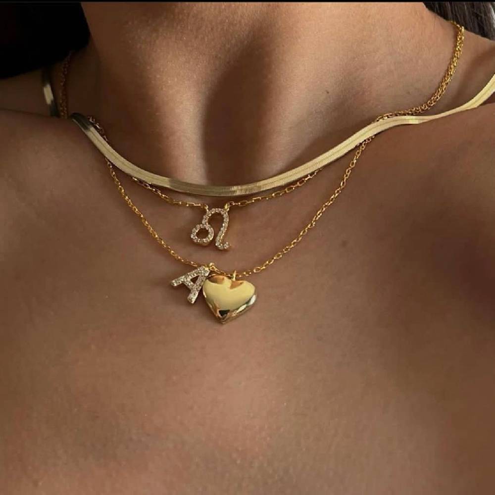Kardelen Herz Kette mit Wunschbuchstabe - 925 SILBER zollfrei