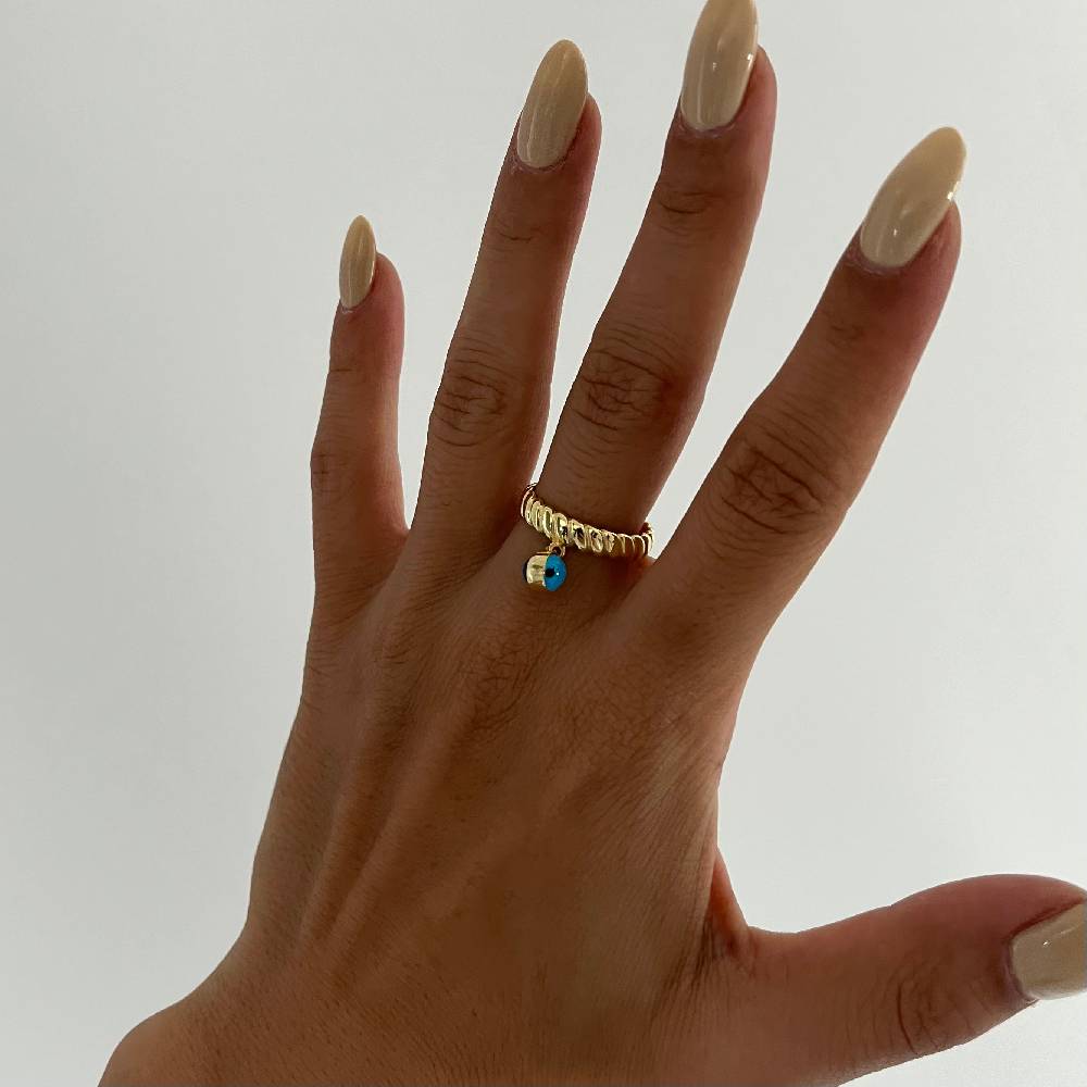Kardelen Burma Nazar Ring - 925 SILBER Rabatte dieses Monats