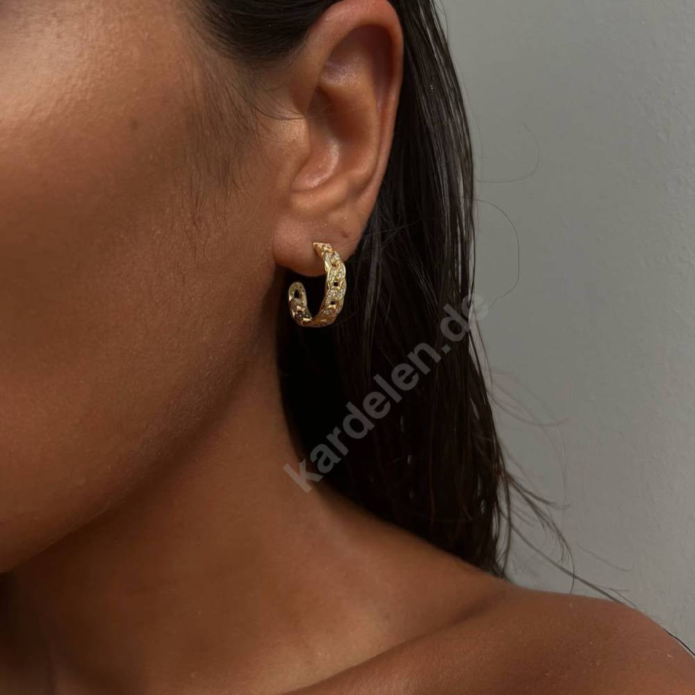 Kardelen Stoned Cuban Ohrring - 925 SILBER Online