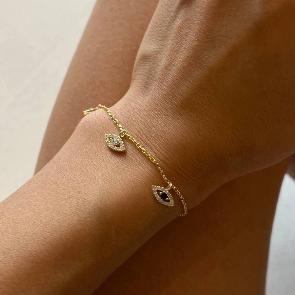 Kardelen Nazar Charm Armkette - 925 SILBER Meist gekauft
