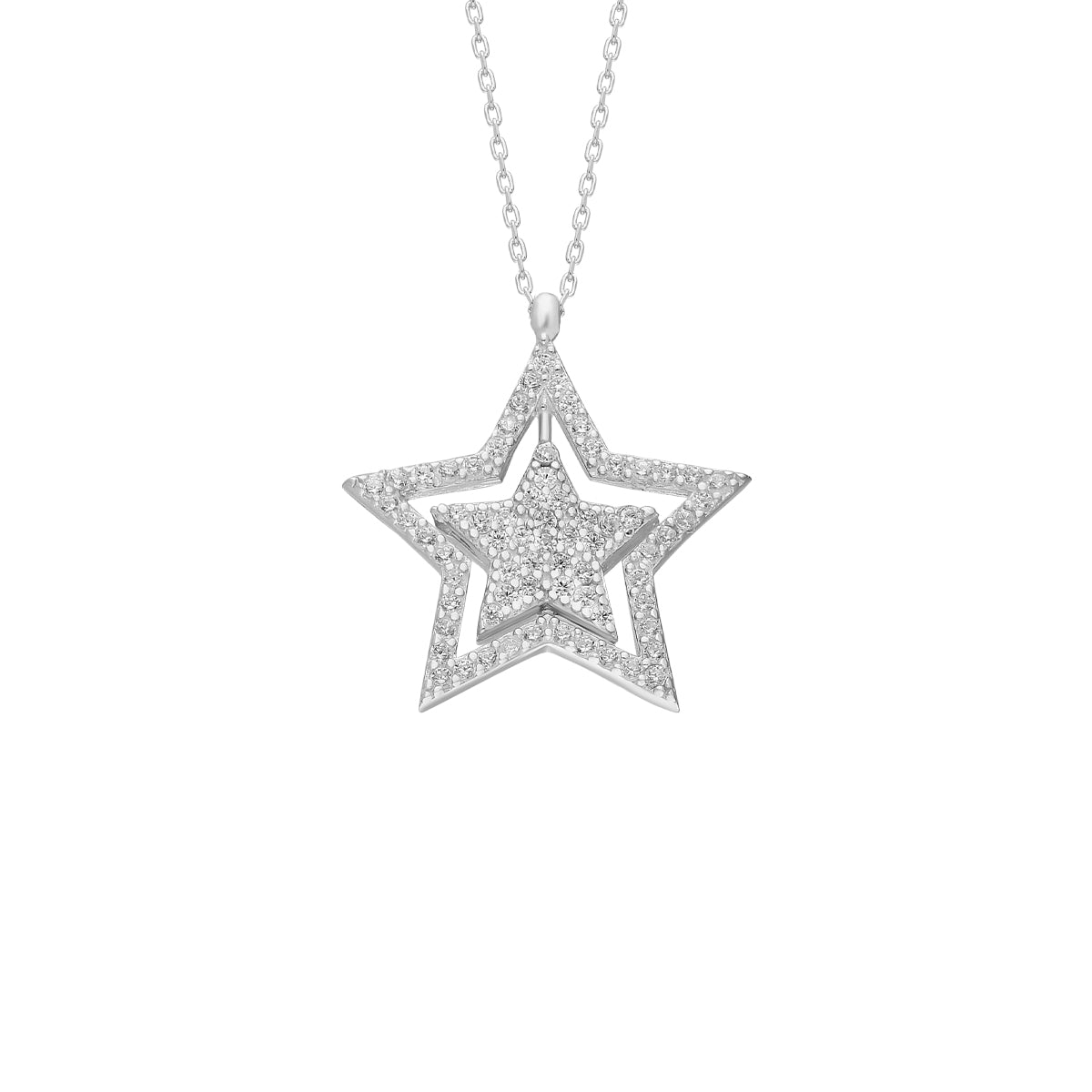 Kardelen Glänzend Star Halskette - 925 SILBER Rabatt