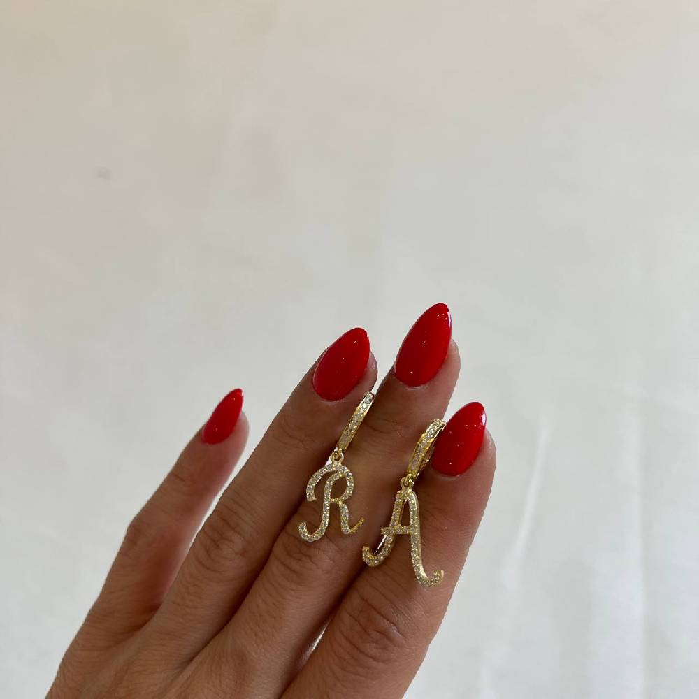 Kardelen MAXI LETTER OHRRINGE - 925 SILBER Valentinstagsangebot