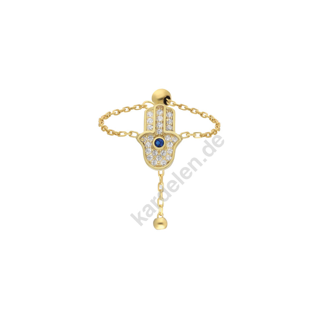 Kardelen CHAIN RING FATIMAS HAND - 925 SILBER Neueste Mode