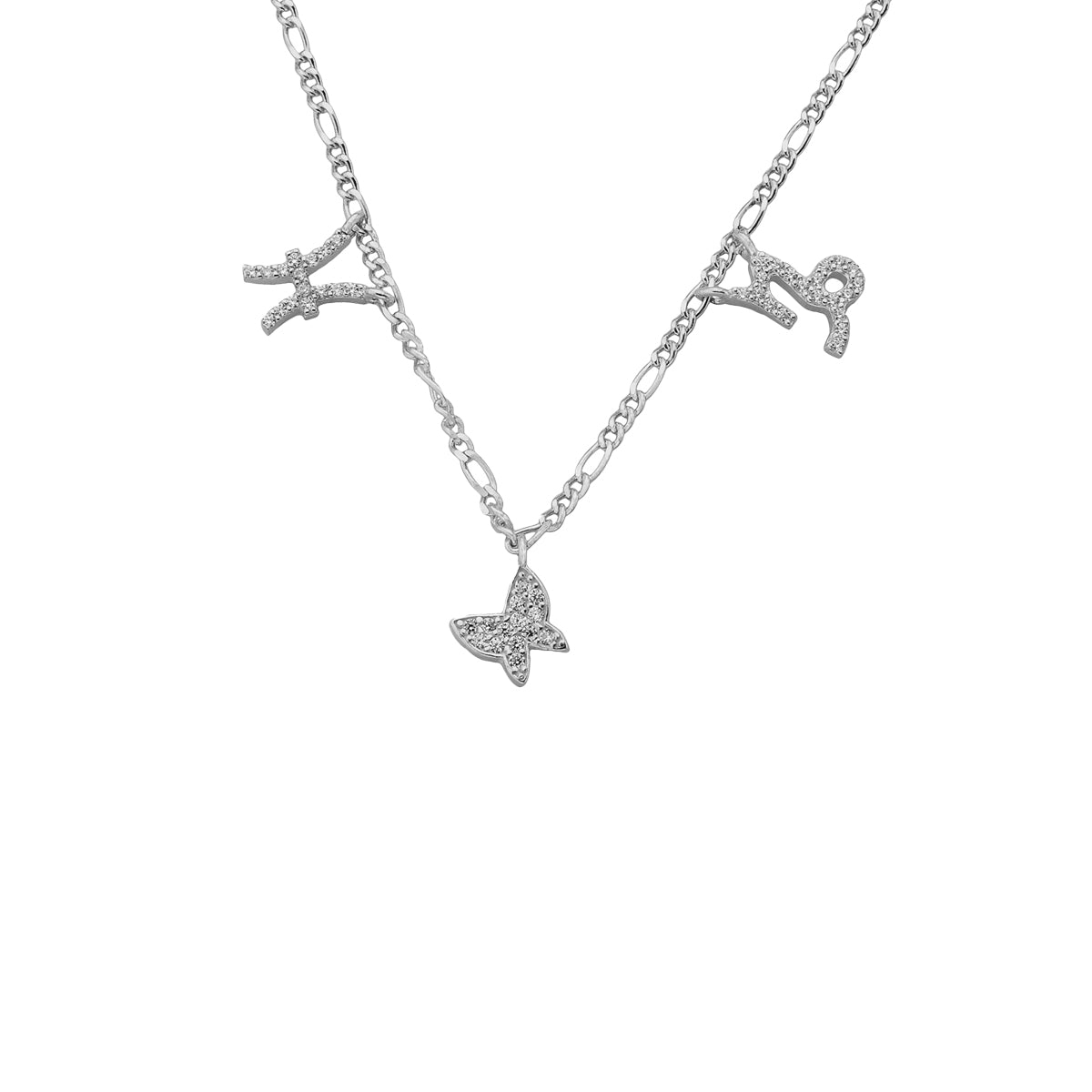 Kardelen Sternzeichen Partner Kette mit Schmetterling - 925 SILBER Tiefpreis