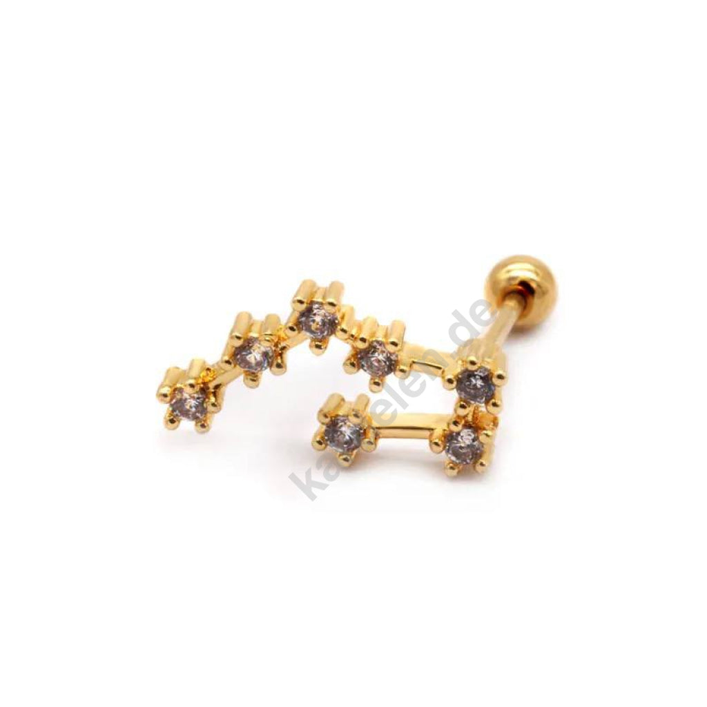 Kardelen STERNZEICHEN ZIRKONIA PIERCING - 925 SILBER Super Sparpreis