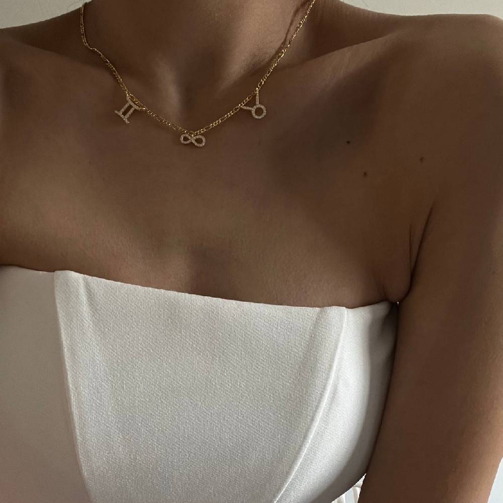 Kardelen Sternzeichen Partner Kette mit Unendlichkeitssymbol - 925 SILBER Wochenangebot