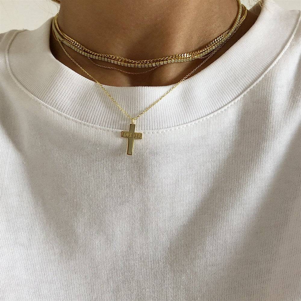 Kardelen Kreuzkette mit Name - 925 SILBER Discount Store für neue Produkte