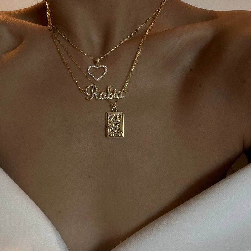 Kardelen Full Zirkonia Herz Kette - 925 SILBER 50% Rabatt mit kostenlosem Versand