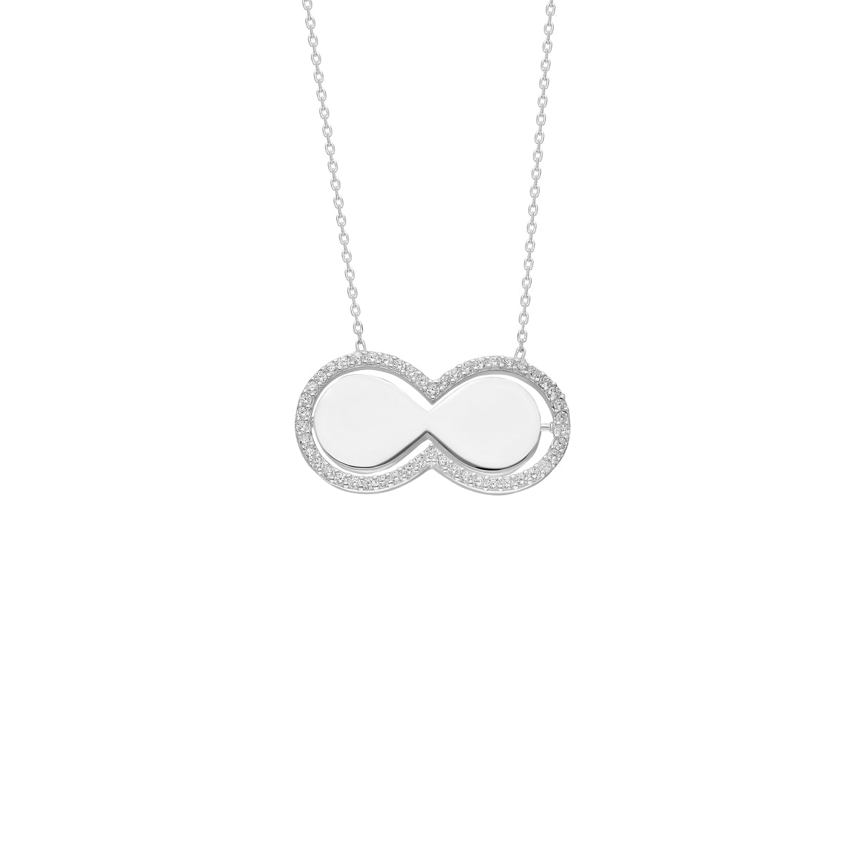 Kardelen Glänzend Infinity Halskette - 925 SILBER 50% Rabatt für begrenzte Zeit