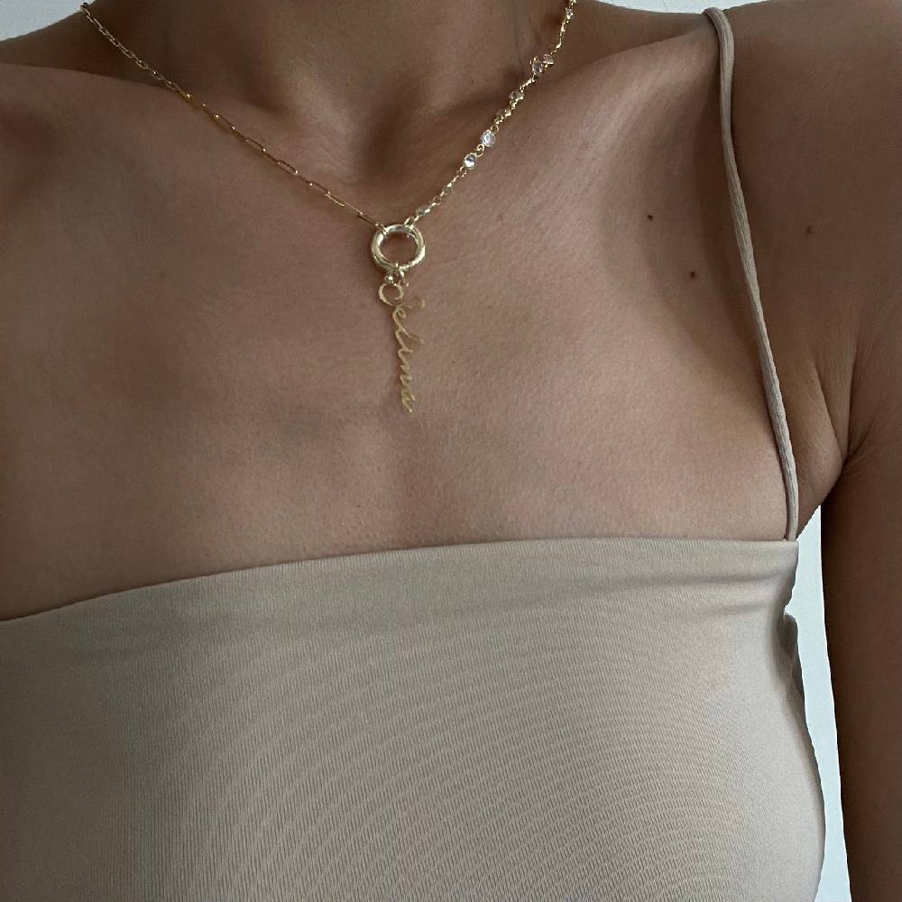 Kardelen Chain Design Diamond Halskette Basic Signatur - 925 SILBER Verkauf