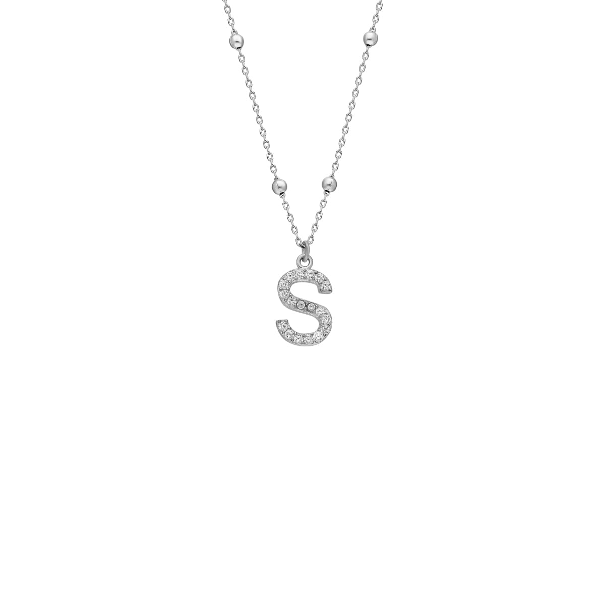 Kardelen Zirkonia Vintage Letter Necklace - 925 SILBER im Angebot