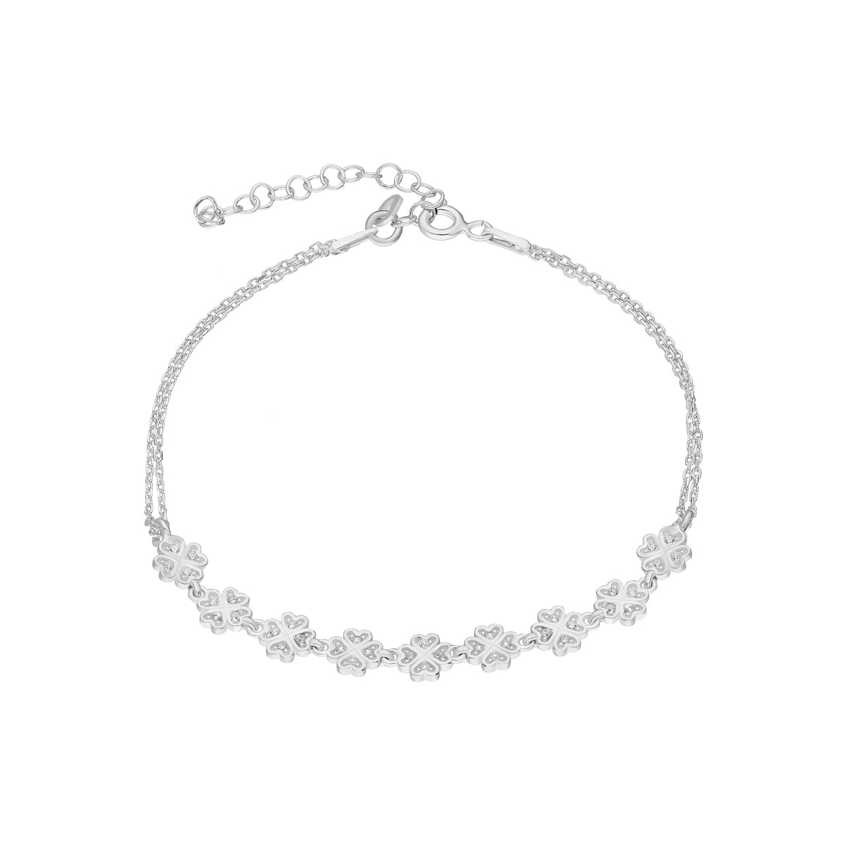 Kardelen Kleeblatt Armkette mit Zirkonia - 925 SILBER Rabatt