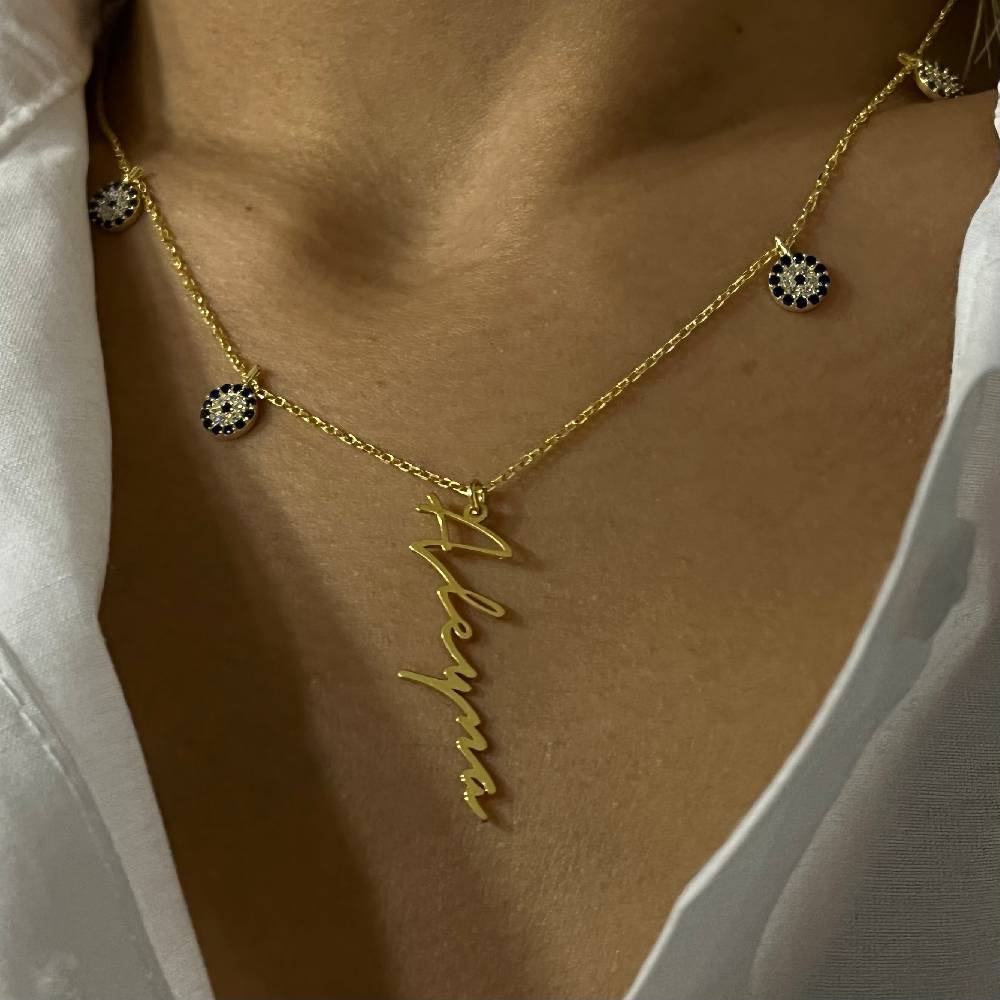 Kardelen Nazar x Signatur Kette - 925 SILBER Versandkostenfrei