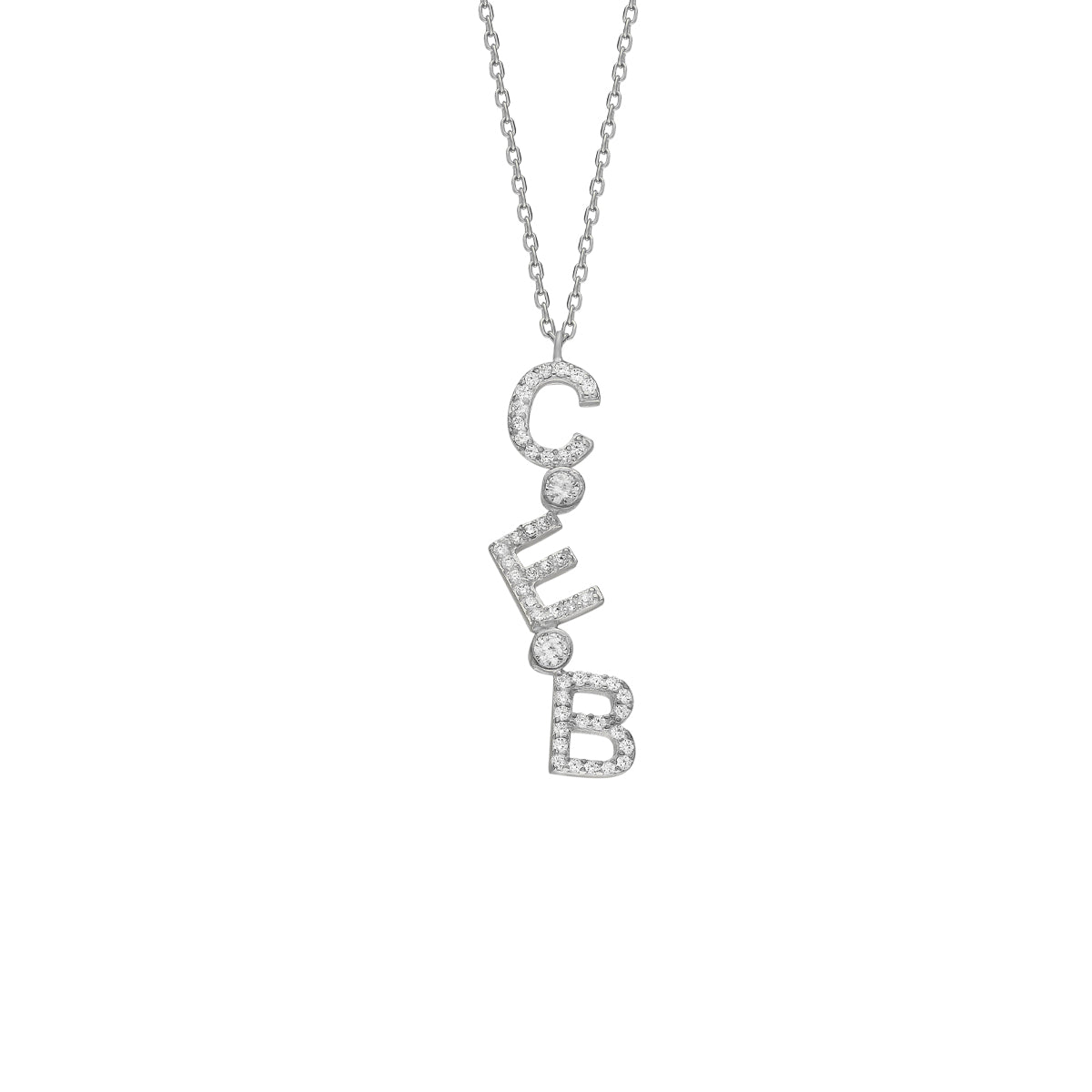 Kardelen Chocker Senkrecht Zirkonia Buchstabenkette - 925 SILBER Exklusivangebot