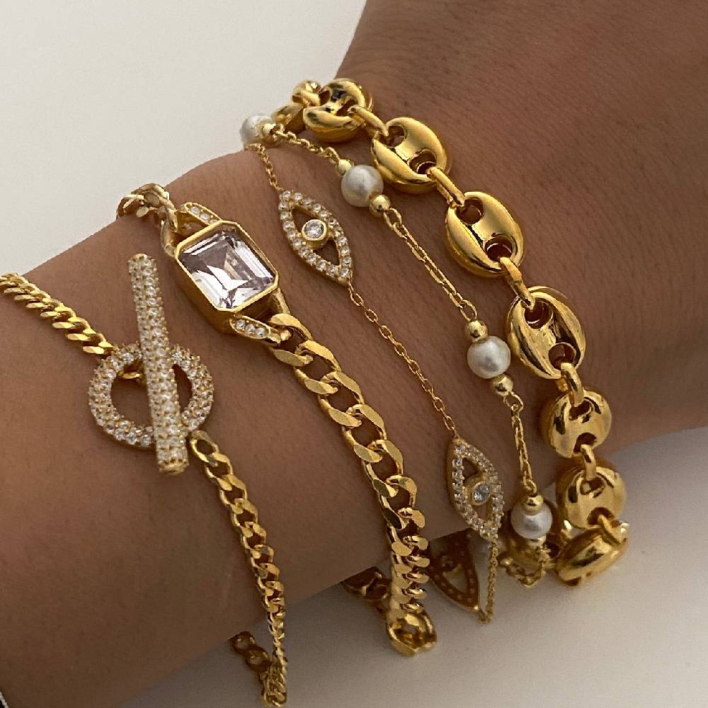 Kardelen Angela Zirkonia Armkette - 925 SILBER Osterangebot