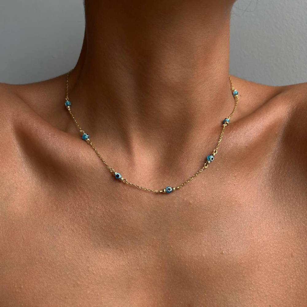 Kardelen Multi Nazar Halskette - 925 SILBER Zeitlich begrenztes Angebot