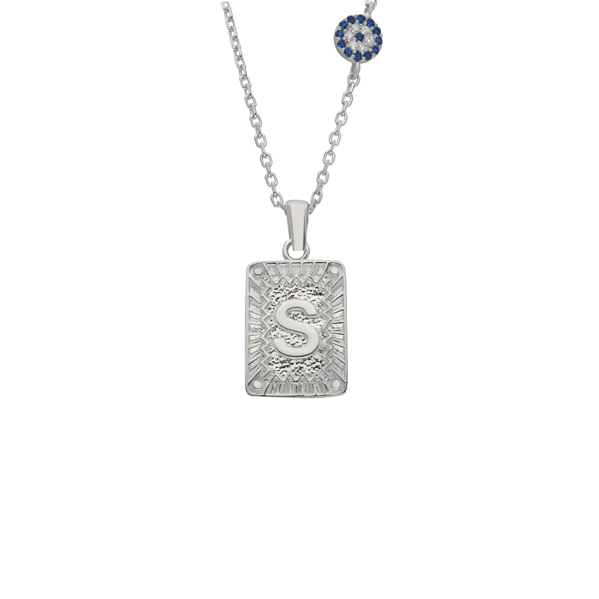 Kardelen Vintage Buchstaben Kette mit Nazar - 925 SILBER Exklusive Angebote