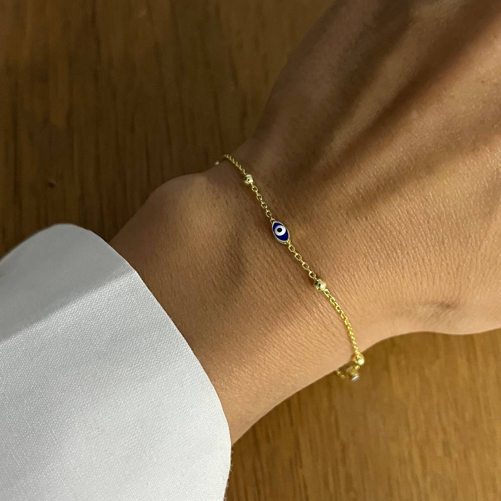 Kardelen Mini Nazar Armband - 925 SILBER Kostenlose Rückgabe