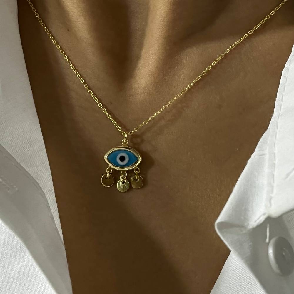 Kardelen Firuze Dark Blue Eyes Necklace - 925 SILBER Letzte 3 Tage