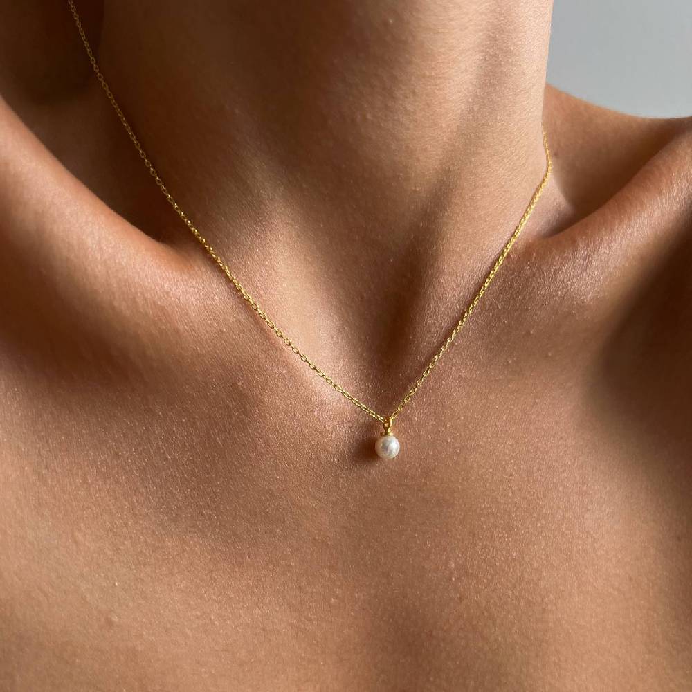Kardelen Mini Pearl Halskette - 925 SILBER Limitierter Zeitrabatt