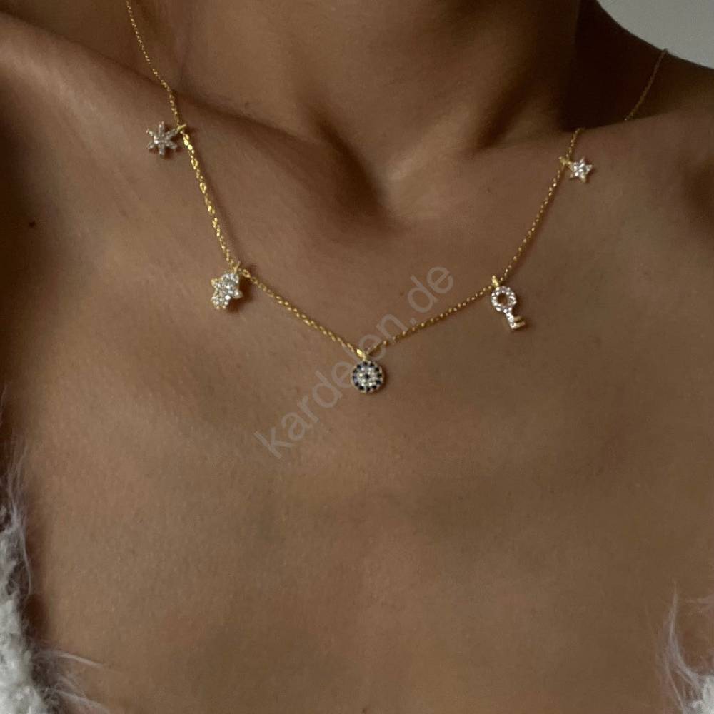 Kardelen Charm Halskette - 925 SILBER Fabrik Onlineshop