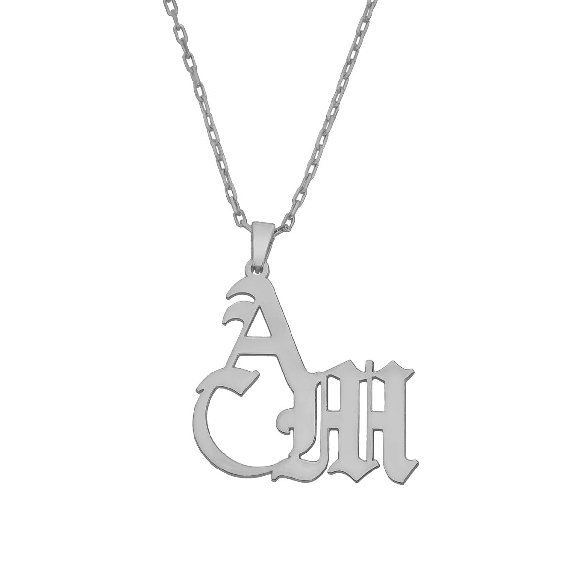 Kardelen 2er Buchstabenkette Gothic - 925 SILBER Begrenztes Angebot