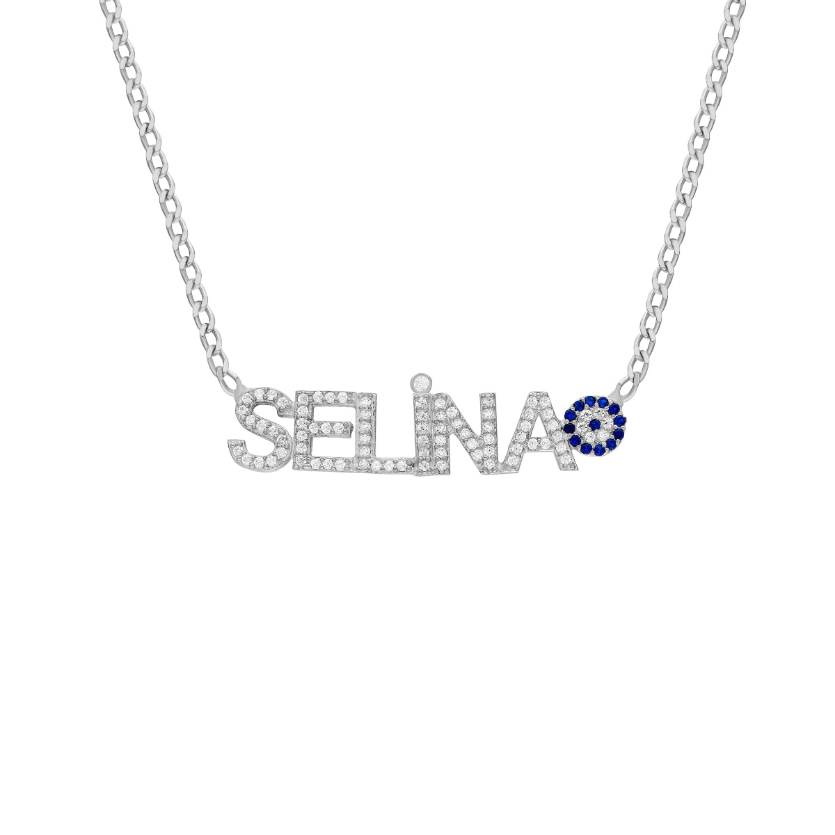 Kardelen ZIRKONIA NAMENSKETTE MIT NAZAR - 925 SILBER Preisnachlass