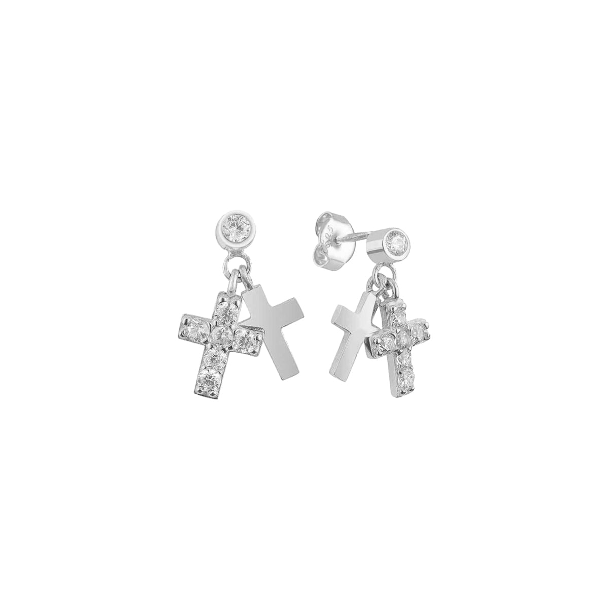 Kardelen Kreuz Zirkonia Model II Ohrring - 925 SILBER Weihnachtsangebot