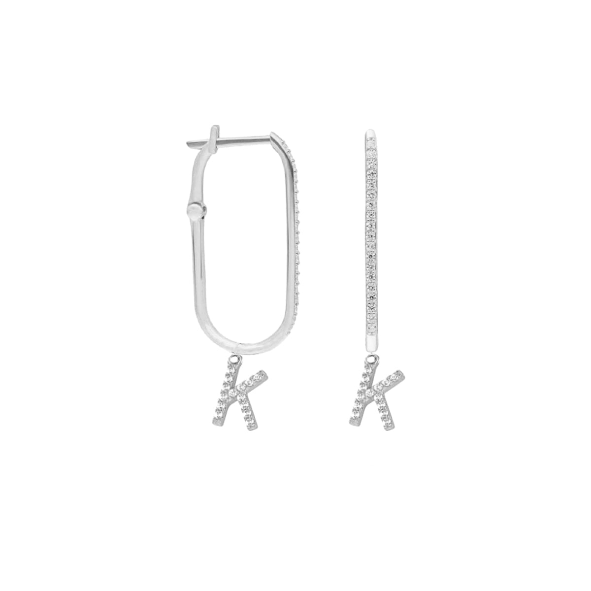 Kardelen Collage zirkonia Buchstaben Ohrring - 925 SILBER Osterangebot