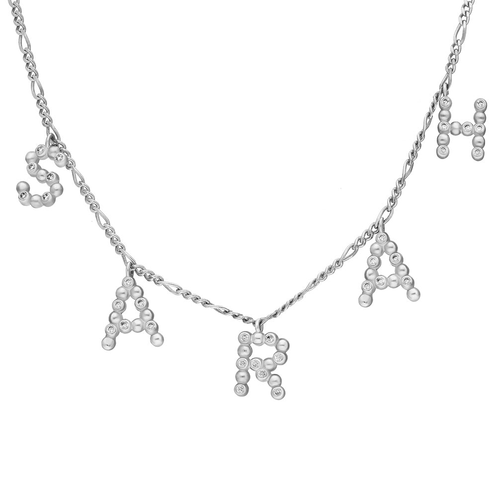 Kardelen Chocker Ball Zirkonia Namenskette - 925 SILBER Jubiläumsangebot