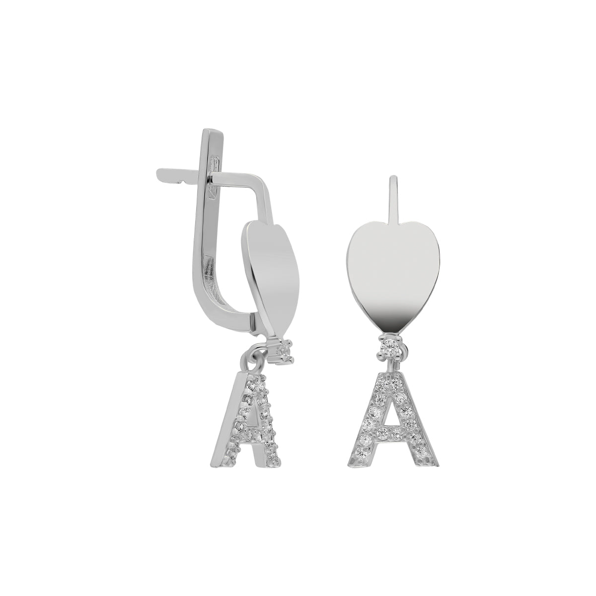 Kardelen Herz Buchstaben Ohrring - 925 SILBER Top Angebot