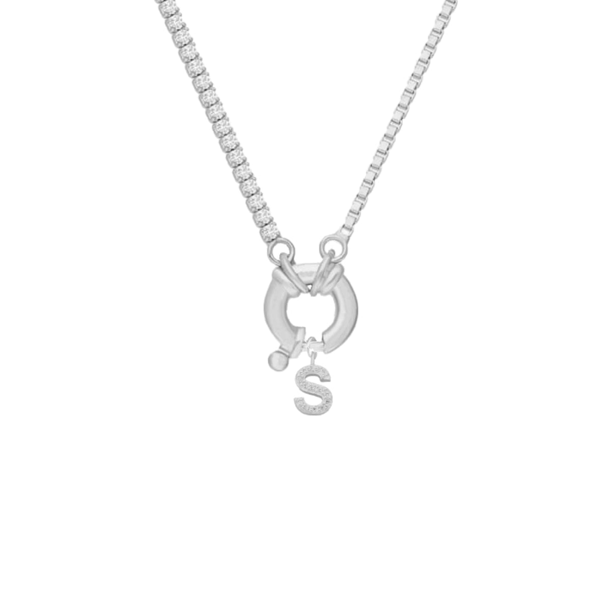 Kardelen Chain Design Iced-Buchstabe - 925 SILBER Zeitlich begrenztes Angebot