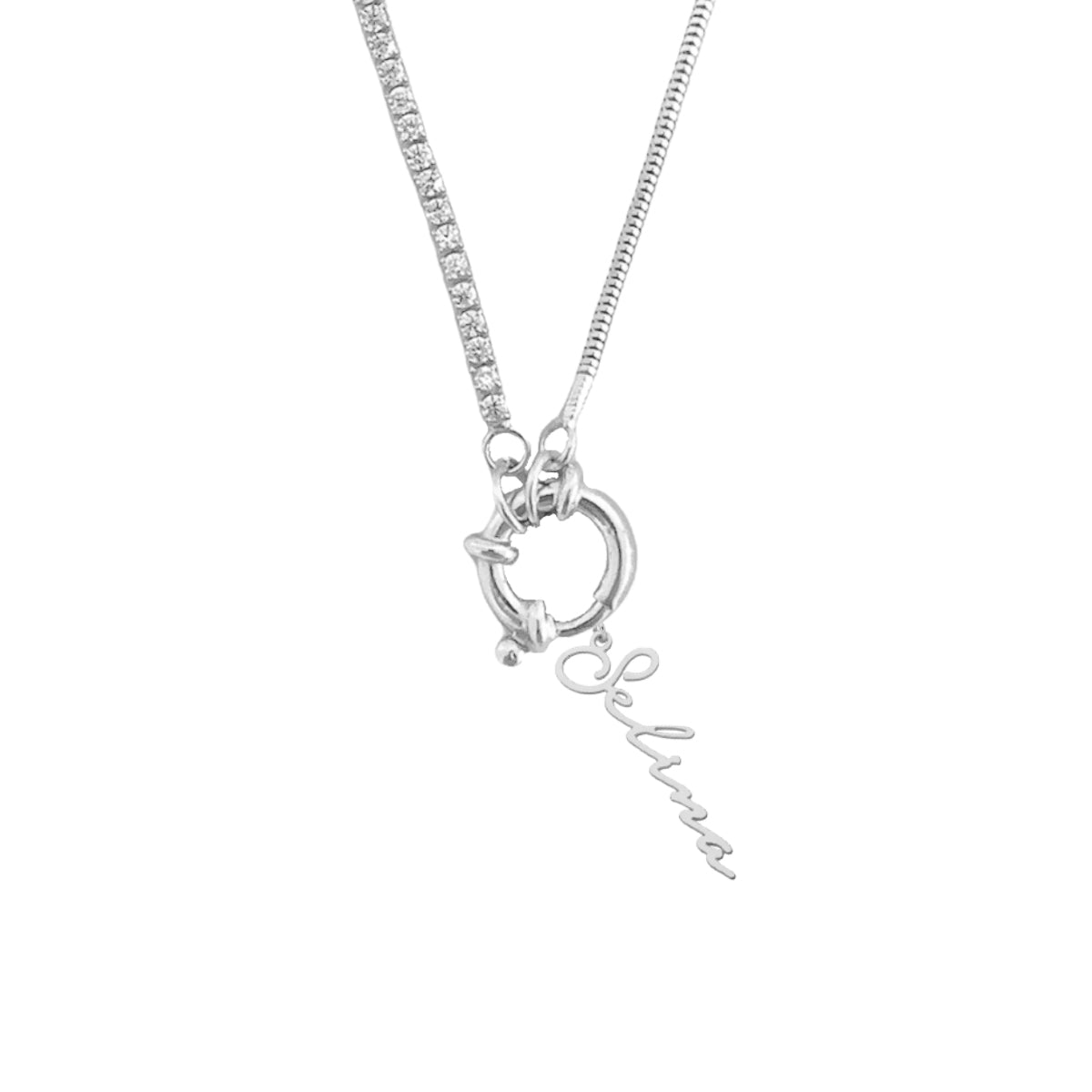 Kardelen Chain Design Italia Iced Signatur Namenskette - 925 SILBER Große Rabatte