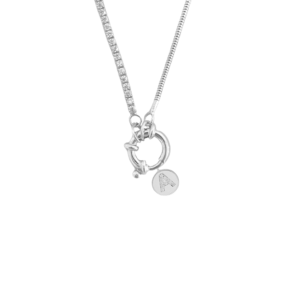 Kardelen Chain Design Italia Iced Round Zirkonia Buchstabenkette - 925 SILBER Neuheiten