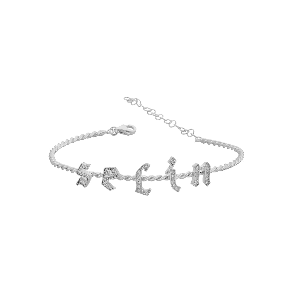 Kardelen Burma Armband mit Zirkonia Buchstaben Gothic - 925 SILBER Bestseller