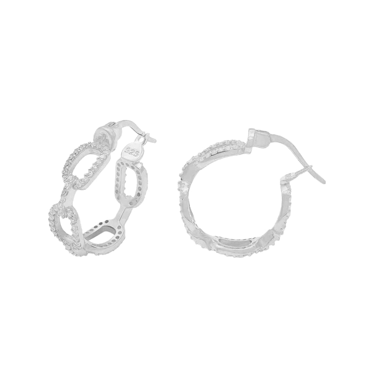 Kardelen Madrid Chain Design Zirkonia Ohrring - 925 SILBER Begrenzte Freigabe